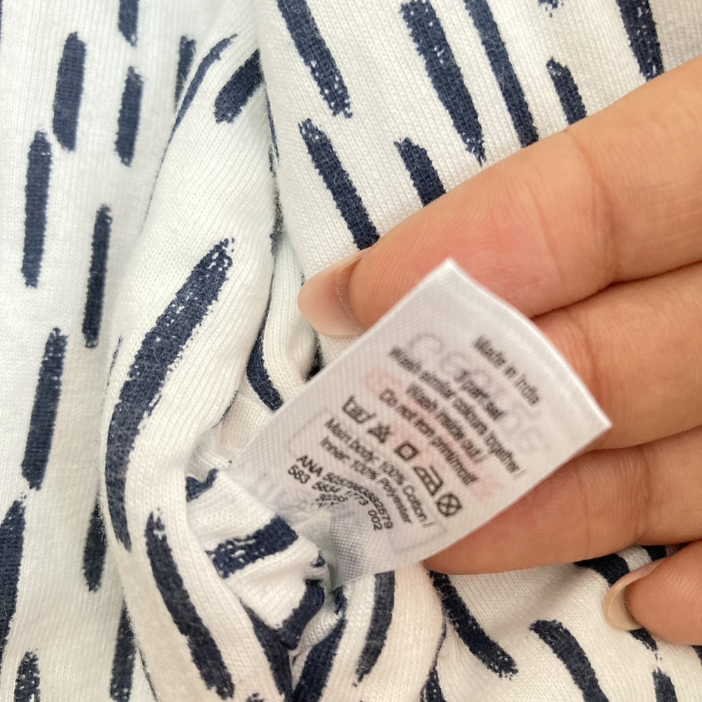Preloved George Newborn Baby Reversible Navy and White Coat - Up to 4.5kg / 9lbs - Picture 17 of 17